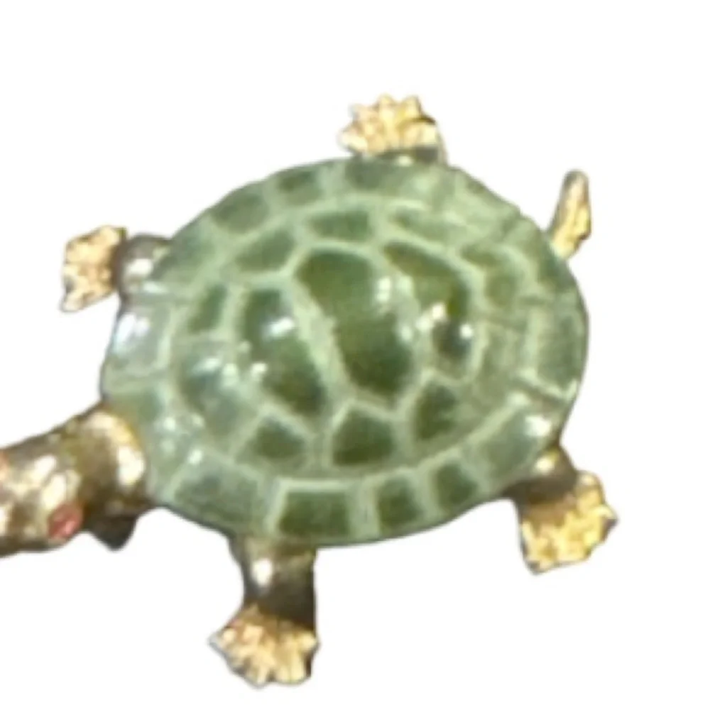 Green and Gold Turtle Brooch